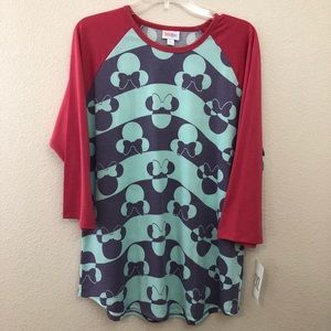 NWT LuLaRoe Disney Randy Baseball Tee Minnie Mouse